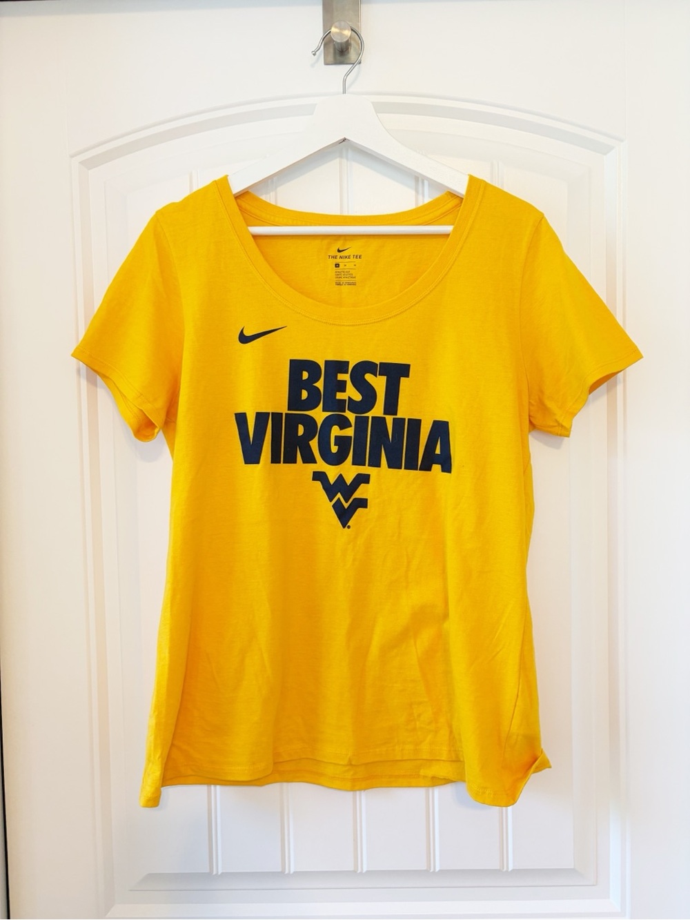 Nike Yellow 'Best Virginia' Scoop Neck Tee with Navy Print